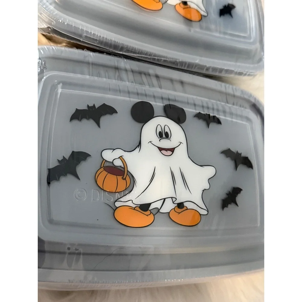 Disney Mickey Mouse Ghost Halloween 4 Piece Meal Prep Containers Set 33.8oz